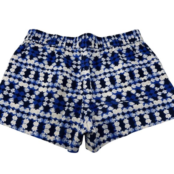 J.Crew Womens Blue & White Patterned Linen-Cotton Blend Drawstrim Shorts Size 2 - Picture 9 of 12